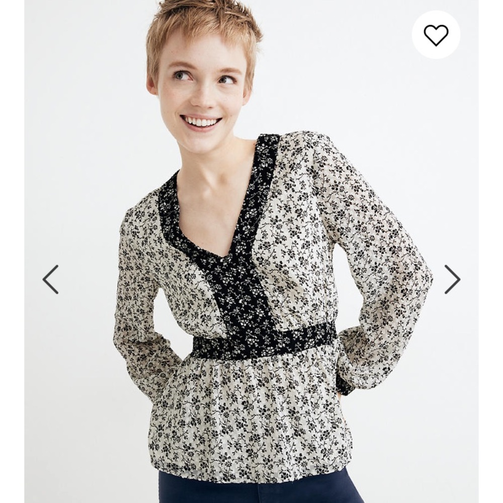 NEW WITH TAGS! Madewell V-Neck Peplum Top